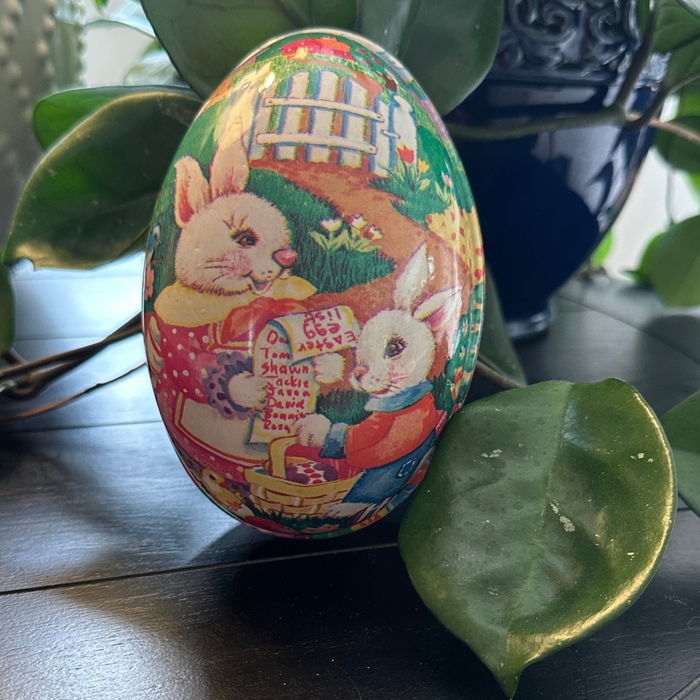 Colorful Easter Egg with Bunny Design